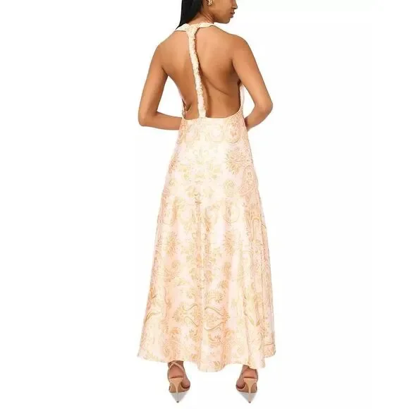 Parker The Nia Romantic Printed Open Back Halter Maxi Dress Paisley Dandelion 4